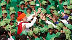 Modi with young